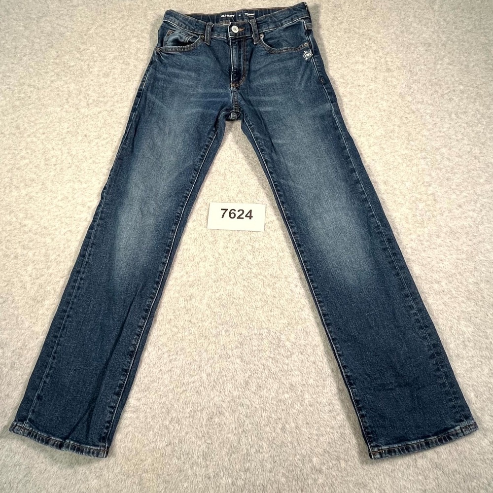 Old Navy Straight Leg Jeans Womens 12 Blue Denim Cotton Stretch Built-In‎ Flex
